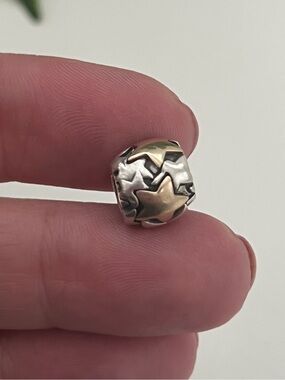 Rare Pandora 14K Gold Starburst Oversized Charm, 925